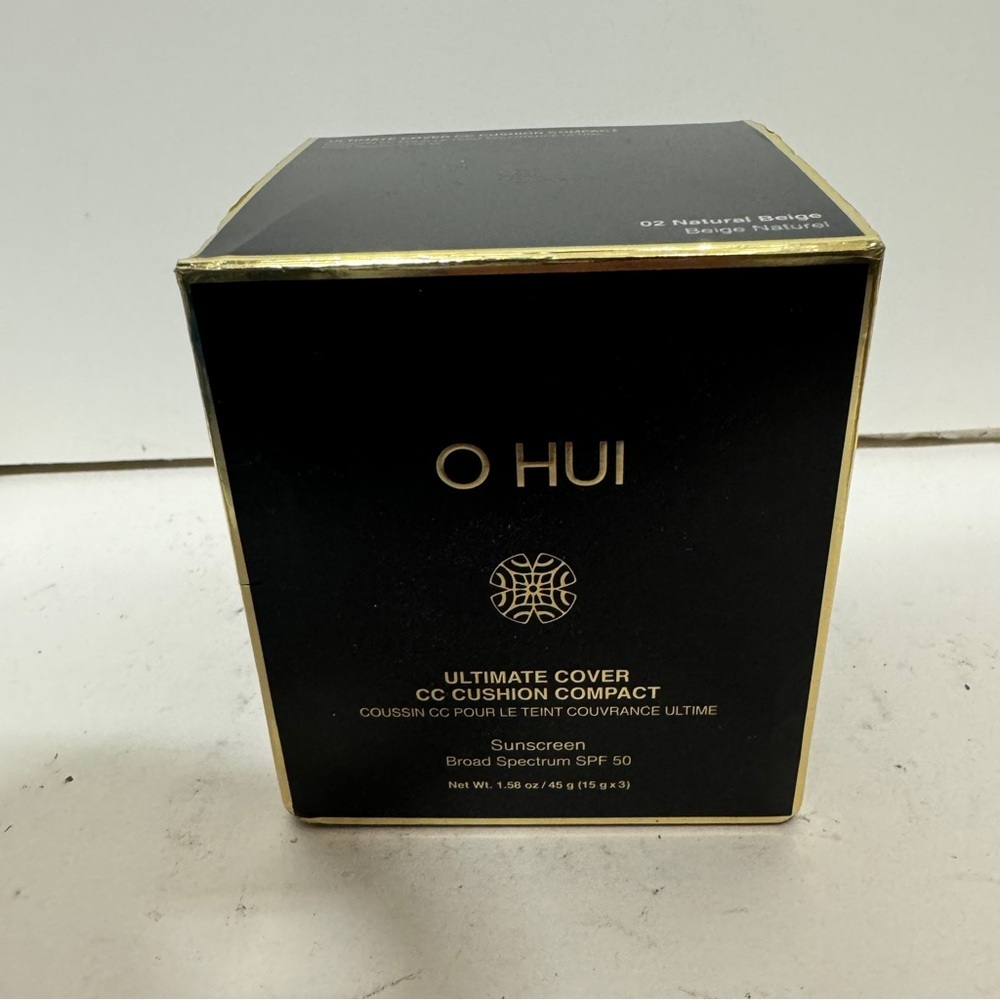 O HUI Ultimate Cover CC Cushion Compact Sunscreen Broad Spectrum SPF 50 02 Beige